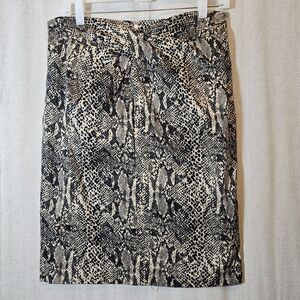 Michael Kors Womens Size 10 Pencil Skirt Snake Print Tan Black Office Career